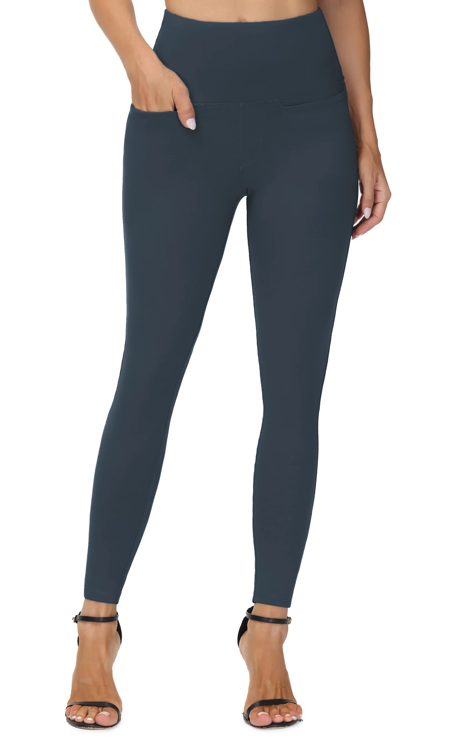 Women's Casual Yoga Leggings High Waisted Tummy Control Workout Pants with 4 Pockets