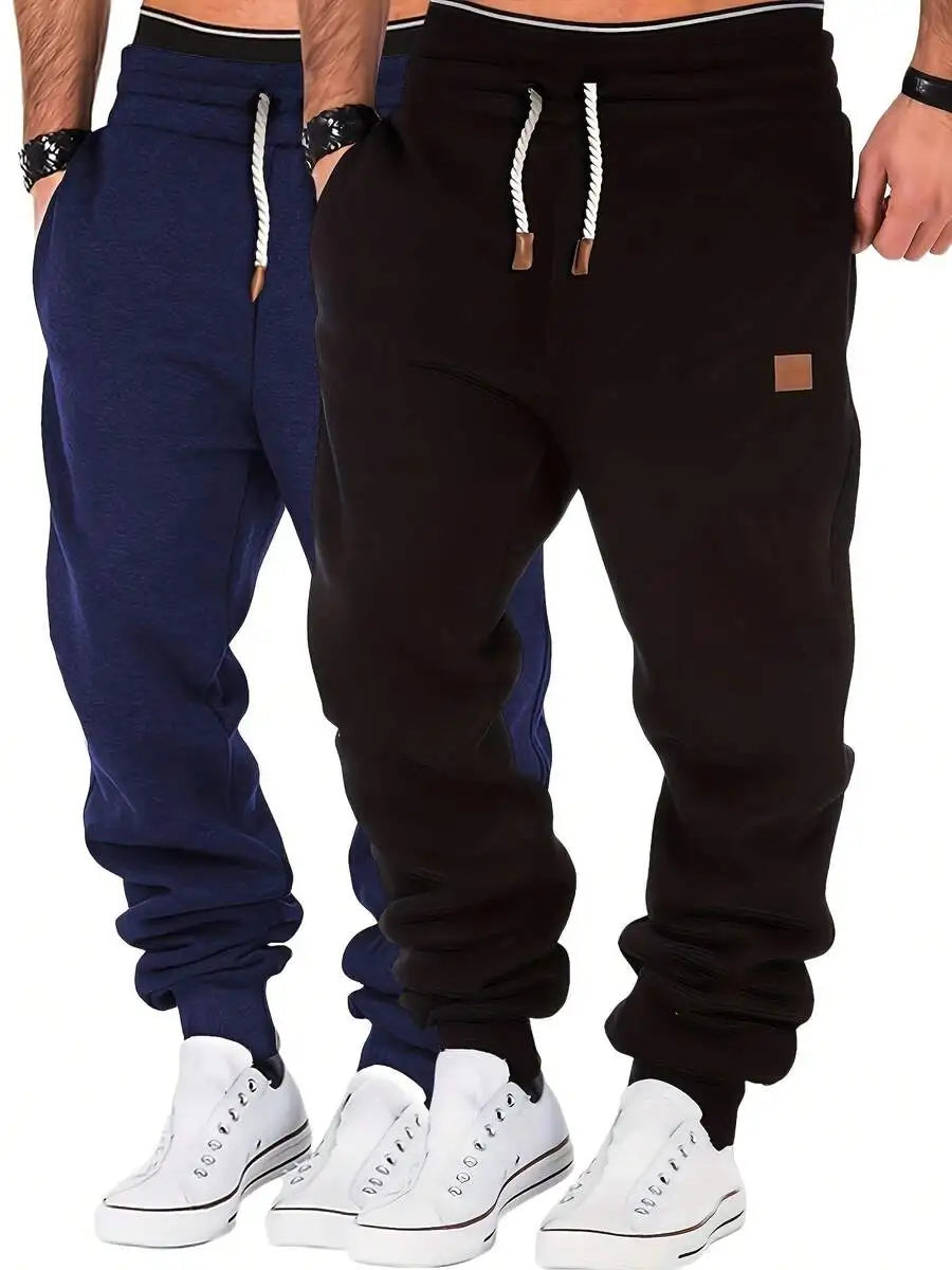 2pcs Men's Fashion -Lined Jogger Pants