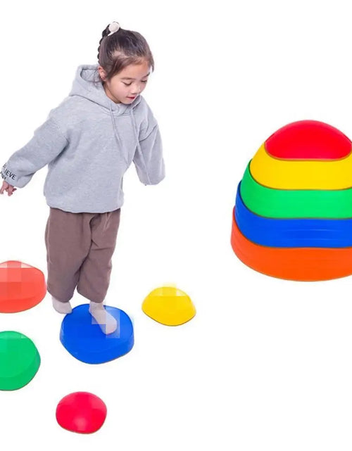 Load image into Gallery viewer, Balance Stepping Stones Set Obstacle Course for Kids Indoor and Outdoor Toy Improves Coordination and Strength Child Safe Rubber
