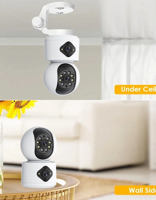 Load image into Gallery viewer, Baby Monitor with 2 Security Cameras, 5G/2.4G Wifi Dual-Screen Display Indoor Baby Camera, 2K HD Full-Color Night Vision with Human Shape Detection Motion Tracking Two-Way Audio for Baby Pet Elderly
