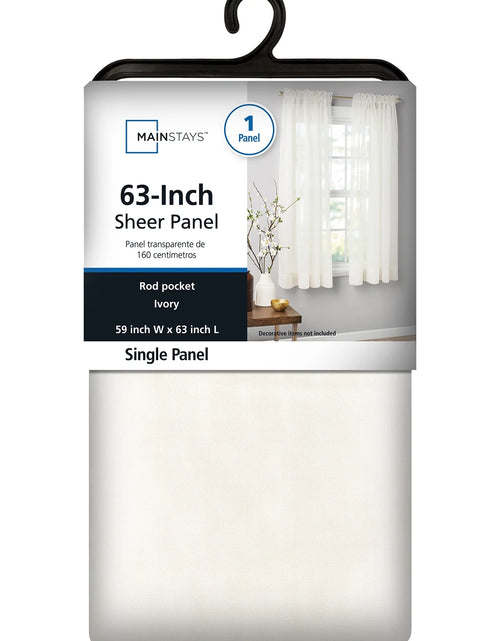 Load image into Gallery viewer, Sheer Voile Single Curtain Panel 59&quot;X63&quot; Ivory
