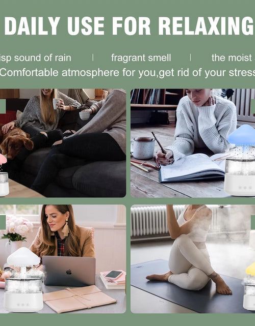 Load image into Gallery viewer, Humidifiers for Bedroom 7 Color Cloud Humidifier Rain Drop for Sleeping Relaxing Aromatherapy Essential Oil Diffuser, White
