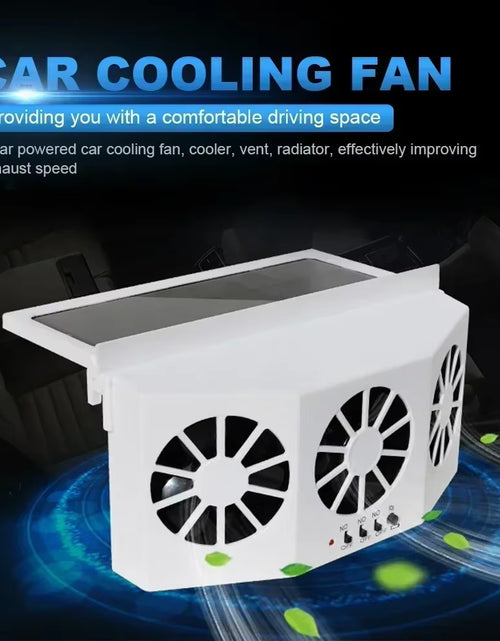 Load image into Gallery viewer, Solar Car Fan USB Rechargeable Exhaust Fan Air Circulation Cooling and Heat Dissipation High Wind Power 2/3 Head Ventilation Fan
