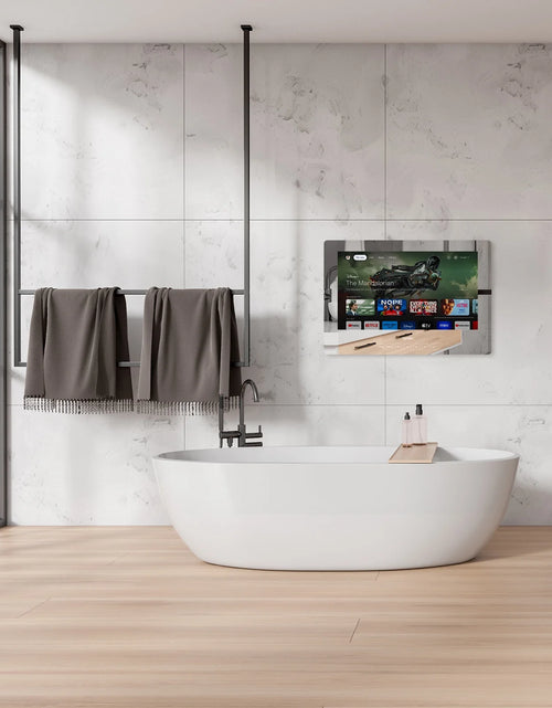 Load image into Gallery viewer, 19 Inch Bathroom TV, 1080P Smart Mirror TV Google System NTSC &amp; ATSC Tuner Support Wifi Bluetooth 500 Nits High Brightness, IP66 Waterproof TV for Bathroom Bathtub Hotel Shower Spa (Wall Mount)
