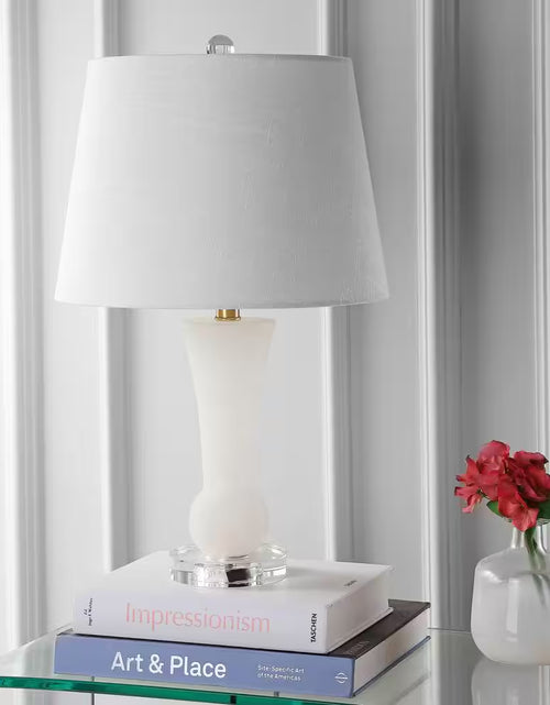 Load image into Gallery viewer, Eliza 23 In. Alabaster Table Lamp, Crystal Base
