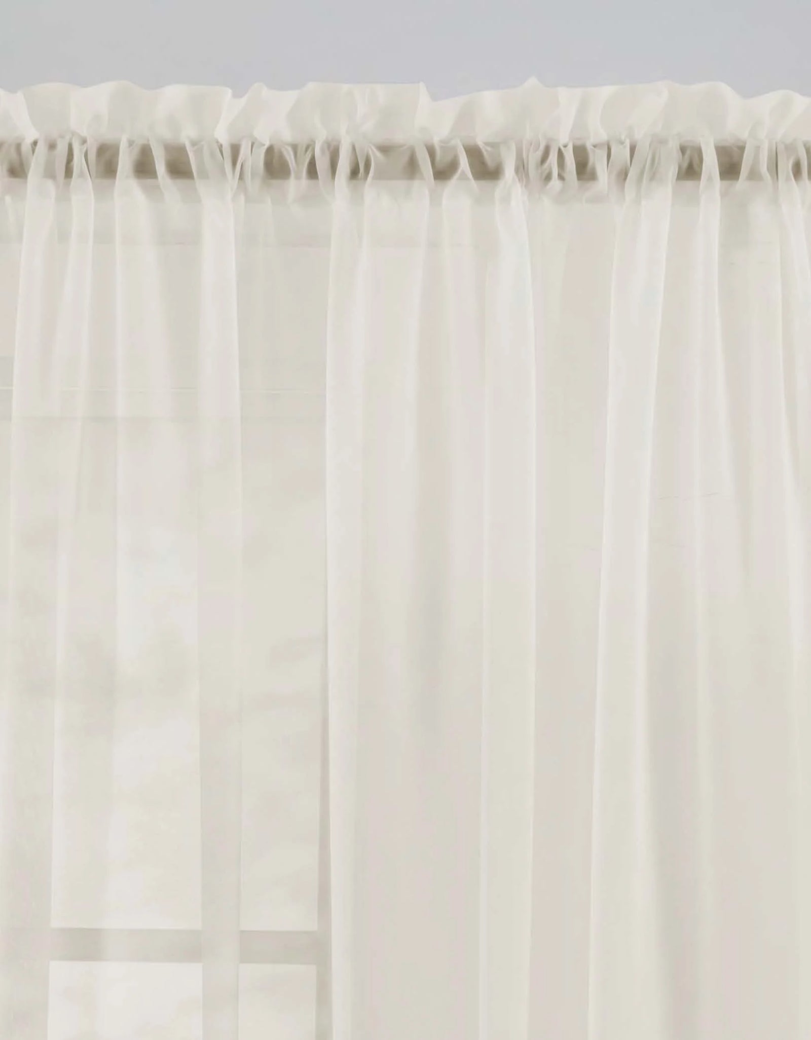 Sheer Voile Single Curtain Panel 59"X63" Ivory