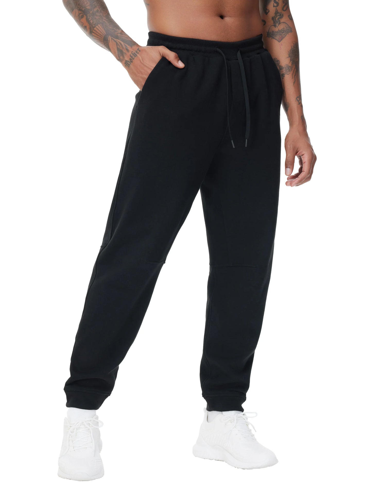 THE GYM PEOPLE Men's Fleece Workout Sweatpants Drawstring Tapered Running Lounge Jogger Pants with Pockets