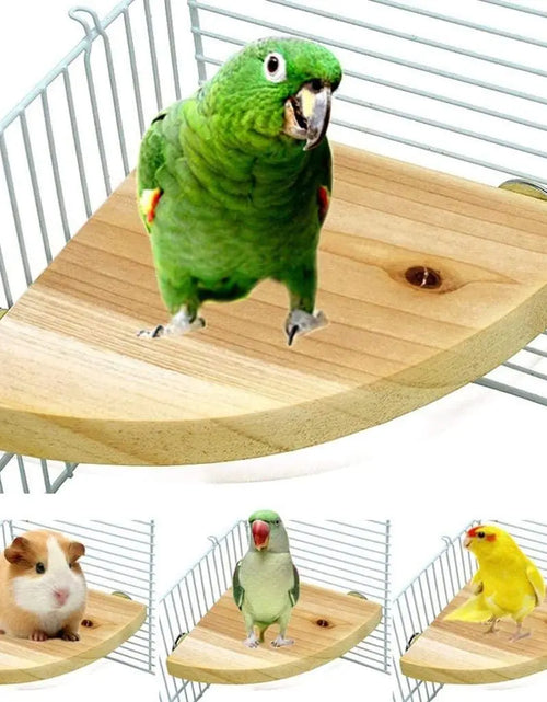 Load image into Gallery viewer, 3 Pcs Birdcage Perches Cage Wooden Platform Bird Perch Toy Hamster Chinchilla Cage Corner  Laddered Natural Wood  Exercise Toy
