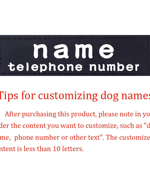 Load image into Gallery viewer, 2 PCS Personalized Dog Name Tag Dog Tags Custom K9 Dog Harness Collar Label Sticker Custom Pet Dog Harness Collar Name Tags
