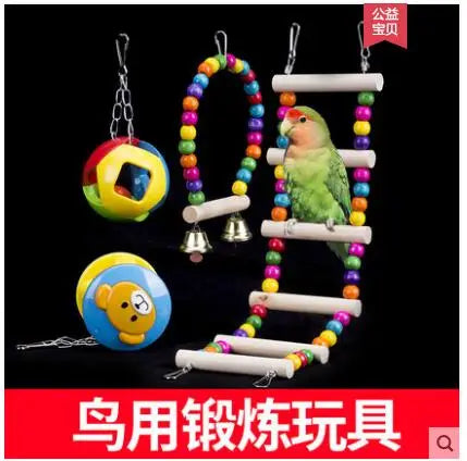 Load image into Gallery viewer, Parrot Toys Supplies Birds Swing Rings Ladders Ladders Tiger Skins Peony Xuanfeng Bird Cage Ladder Claw Climb
