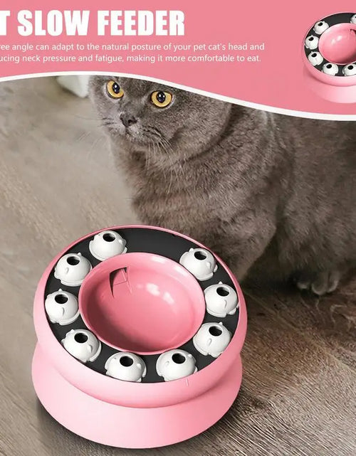 Load image into Gallery viewer, Slow Feeder Cat Bowl Elevated And Titled Cat Puzzle Feeder Bowl Healthy Eating Diet Pet Bowl Interactive Toy For Cats Food
