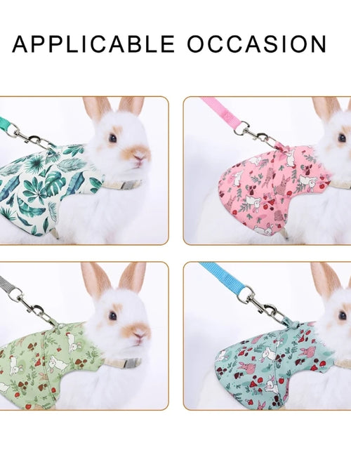 Load image into Gallery viewer, Rabbits Harness with Leash for Small Pet Traction Vest Leash Set for Guinea Pigs Pet Outdoor Adjustable Walking Harness
