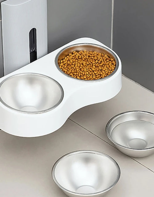 Load image into Gallery viewer, Detachable Cats Watering Eatting Bowl Double Bowl Pet Plastic Bowl Wall Mounted Bowl for Dog Watering Feeding Bowl Dropshipping
