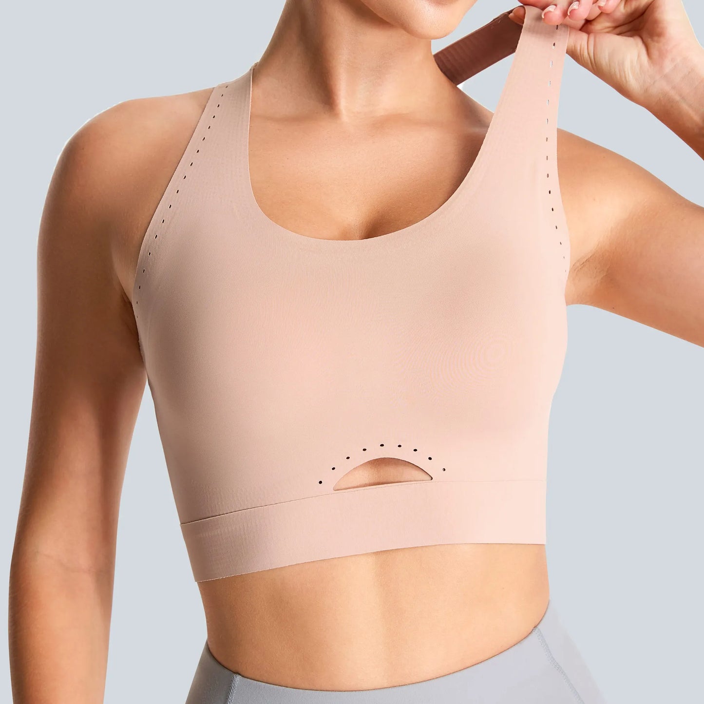 THE GYM PEOPLE Women's Wireless Cross Back Sports Bras Padded Low Impact Seamless Bra