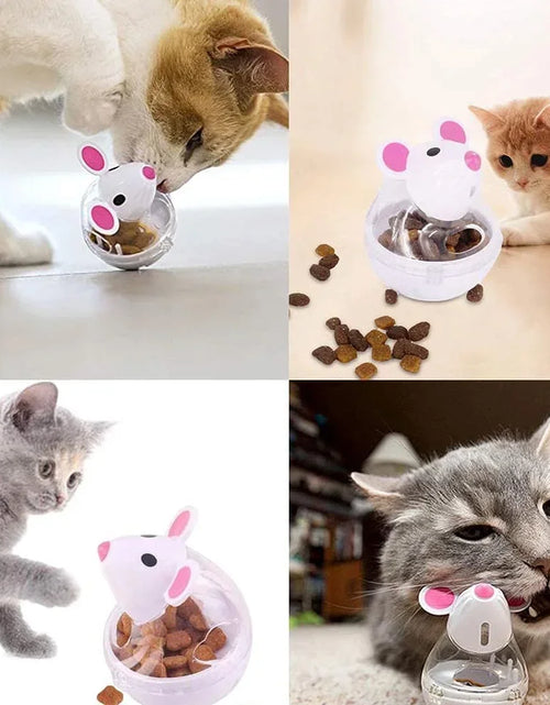 Load image into Gallery viewer, Cat Toy Interactive Dogs Cats Mice Food Tumbler Kitten Toys Food Feeder Puppy Leak Food Dispenser Puzzle Cat Slow Treat Ball Toy
