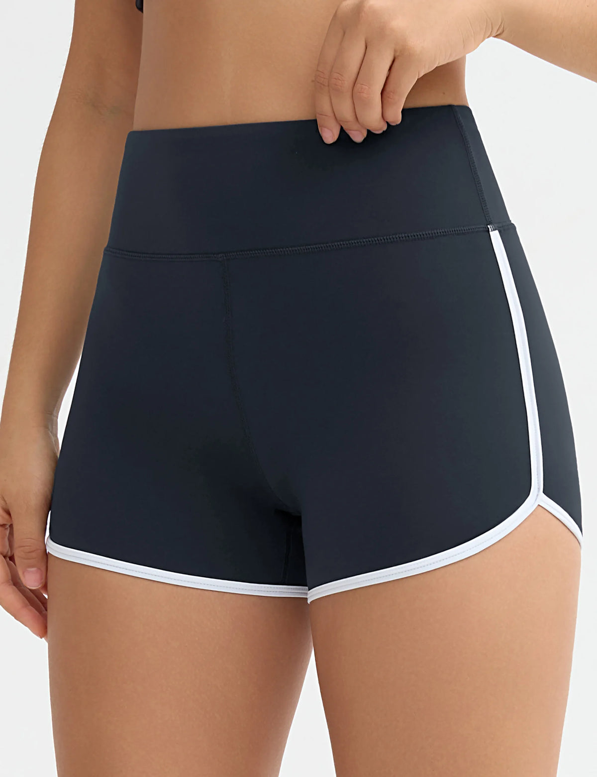 THE GYM PEOPLE Women's High Waist Workout Shorts Breathable Dolphin Split Elastic Lounge Yoga Shorts
