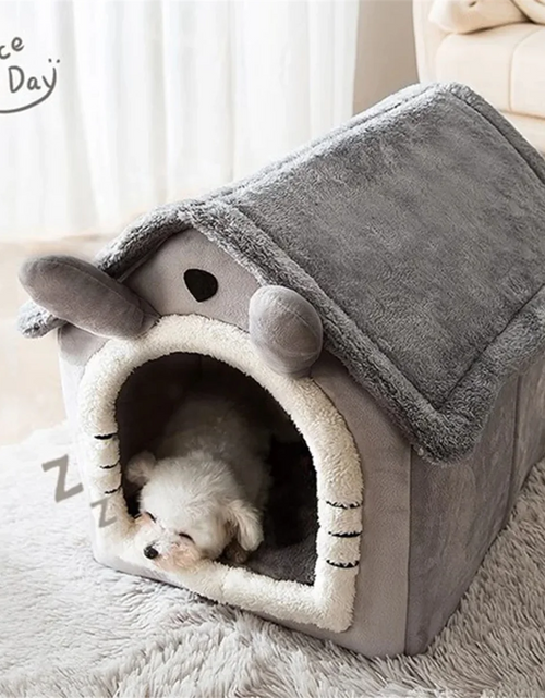 Load image into Gallery viewer, Cat/Dog Bed Removableand Washable Foldable Pet Sleepping Bed Cat House Kennel for Dog House Indoor Cat Nest S
