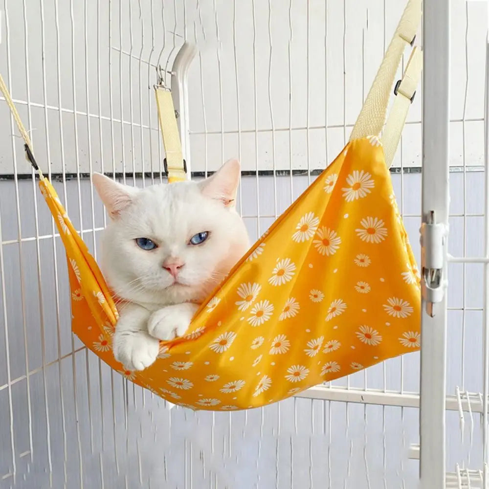 Cartoon Cat Hammock Bed Breathable Wear Resistant Cat Swinging Nest Soft with Hanging Hook Pet Cage Hammock