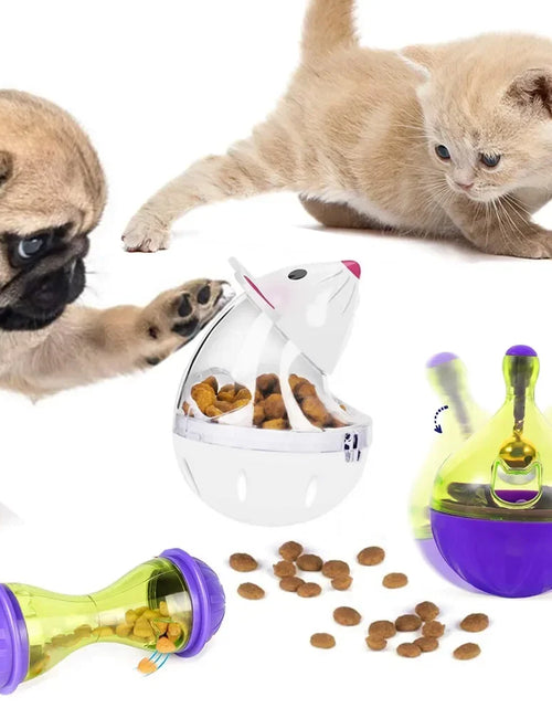 Load image into Gallery viewer, Cat Toy Interactive Dogs Cats Mice Food Tumbler Kitten Toys Food Feeder Puppy Leak Food Dispenser Puzzle Cat Slow Treat Ball Toy
