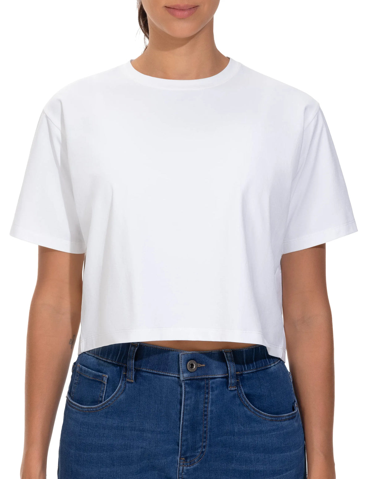 THE GYM PEOPLE Workout Crop Tops for Women Short Sleeve Shirts Loose Fit Yoga Athletic Basic Cropped T-Shirts