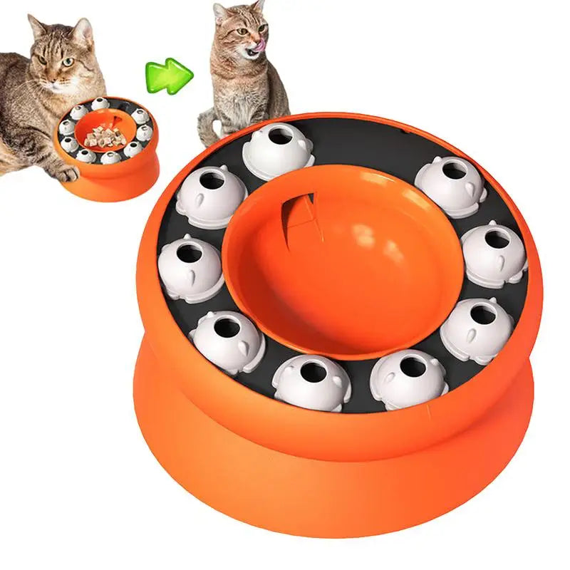 Slow Feeder Cat Bowl Elevated And Titled Puzzle Feeder Dish For Cats Healthy Eating Diet Pet Bowl Interactive Toy For Kittens