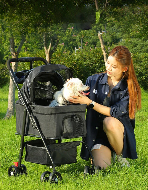 Load image into Gallery viewer, Pet Travel Trolley Detachable Cat Dog Cage Carrier Pet Strollers Lightweight Foldable Portable Carrier Stroller
