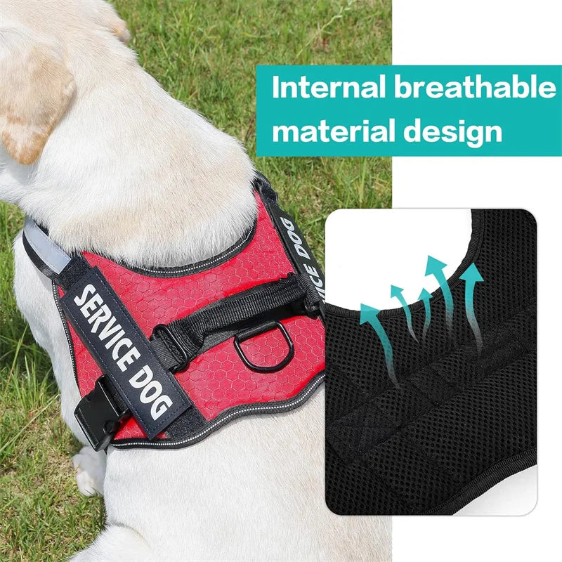 Service Dog Harness,No Pull,Easy On And Off,3M Reflective Breathable,Easy-Adjust Pet Halters,Suitable For Small Medium Large Dog