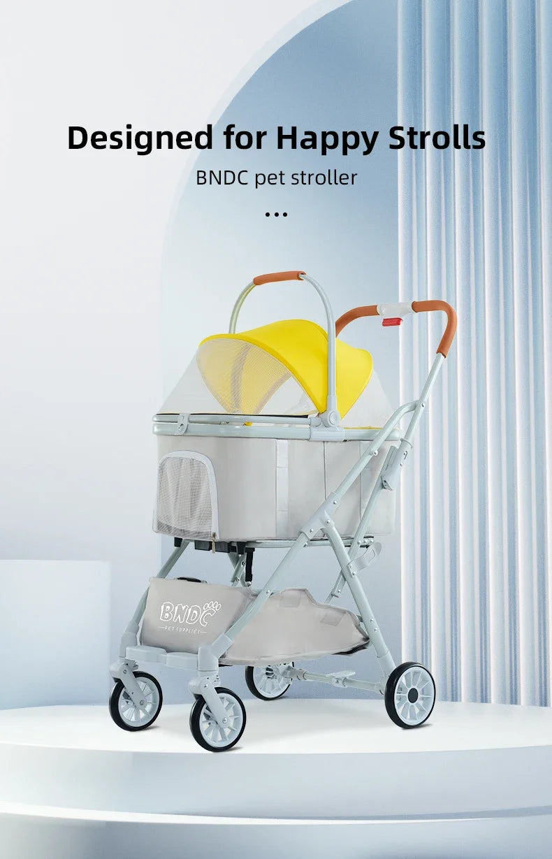 Factory Detachable cat dog Stroller Travel Carrier Bike Trailer Cat Dog Easy Walk Folding luxurious Pet stroller