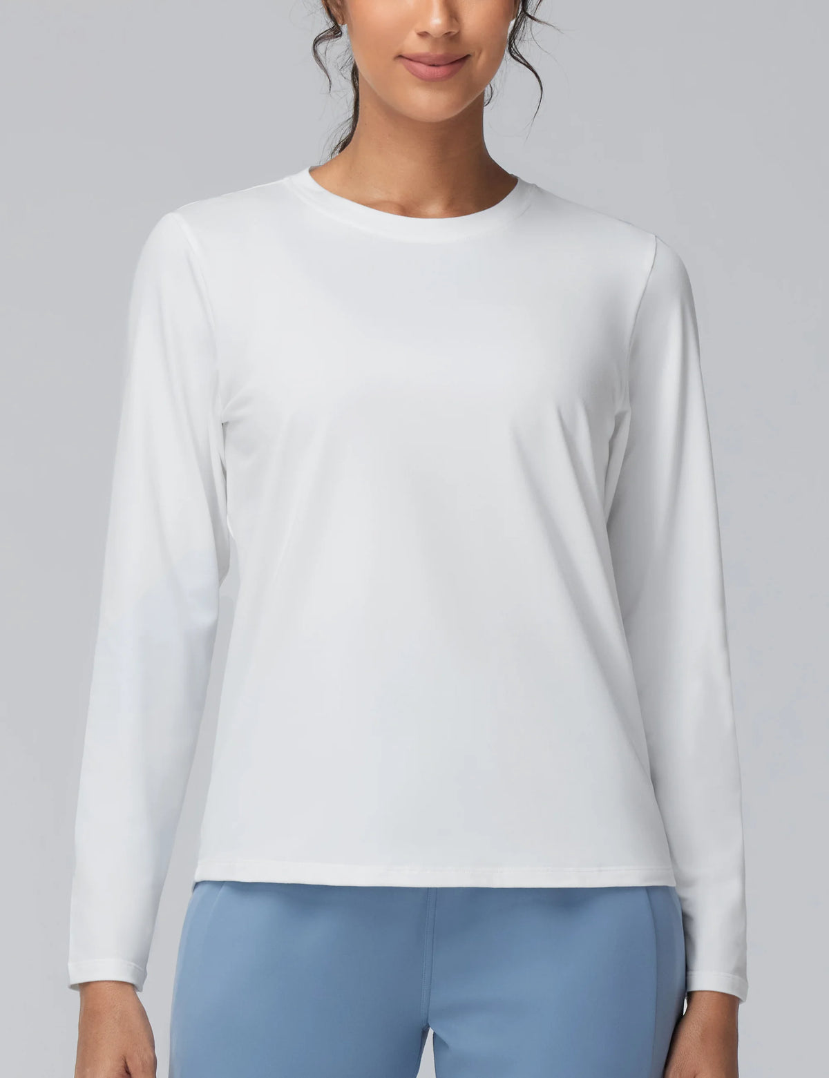 THE GYM PEOPLE Women's Long Sleeve Soft Workout Shirts Basic Crewneck UPF 50+ Sun Lightweight Fall Athletic Running Tops