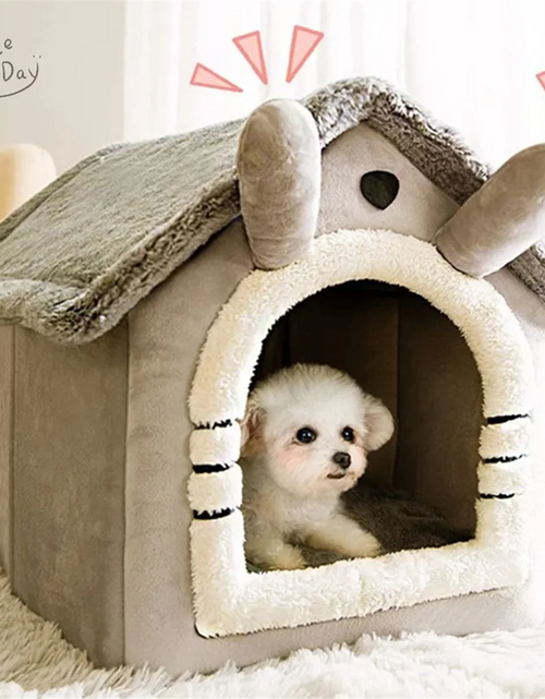 Load image into Gallery viewer, Cat/Dog Bed Removableand Washable Foldable Pet Sleepping Bed Cat House Kennel for Dog House Indoor Cat Nest S
