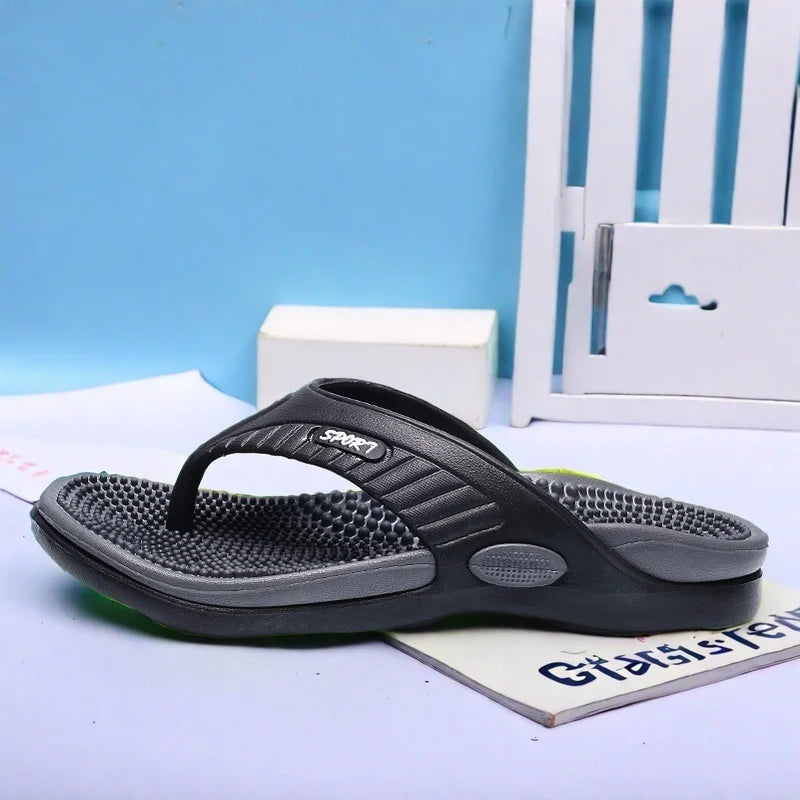 Men‘s Flip Flops Summer Non-Slip Thong Sandals Lightweight Comfortable EVA Foam Arch Support Indoor Outdoor Home Slippers Beach Pool Gym Travel Walking Durable Quick Dry Cushion Footbed Casual Minimalist