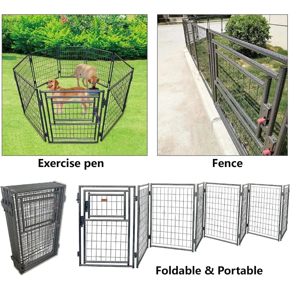 Outdoor Dog Kennel with Roof Cover Dog House Easy To Assemble Weatherproof Large Dog Crate Comfortable and Beautiful