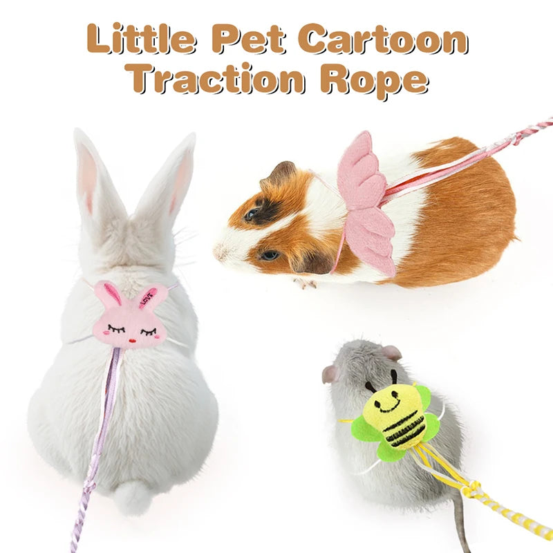 Small Pet Colorful Wings Traction Adjustable Rope Cute  Soft Harness Hamster Dutch Pig Guinea Pig Totoro Lizard Accessories