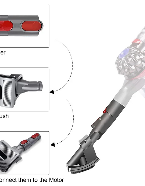 Load image into Gallery viewer, Groom Tool Dog Pet Brush Vacuum Attachment for Dyson V10 V11 V12 V15 V8 V7 with Quick Release Converter Adapter
