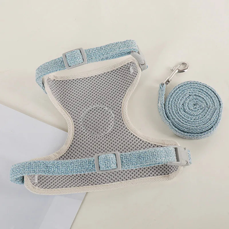 Outdoor Rabbit Guinea Pig Harness and Leash Set Linen Pet Harnesses Vest for Small Animals Teacup Dog Kitten mascotas Supplies