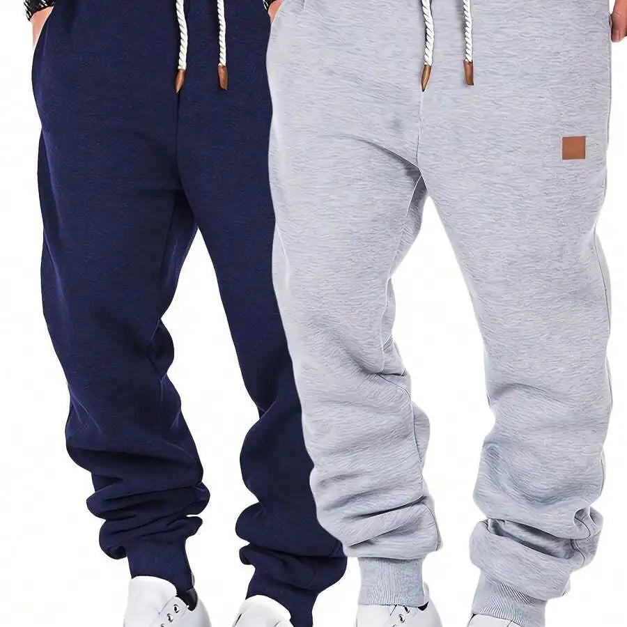 2pcs Men's Fashion -Lined Jogger Pants