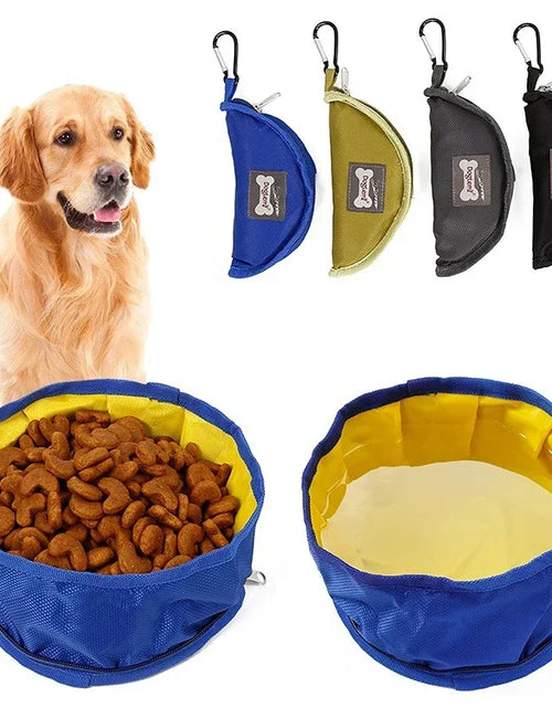 Load image into Gallery viewer, Portable Pet Dog Water Food Feeder Bowl Collapsible Feeding Watering Dish for Dog Puppy Cat Outdoor Folding Bowl Pet Supplies
