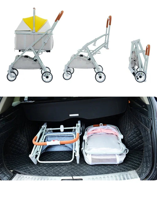 Load image into Gallery viewer, Factory Detachable cat dog Stroller Travel Carrier Bike Trailer Cat Dog Easy Walk Folding luxurious Pet stroller
