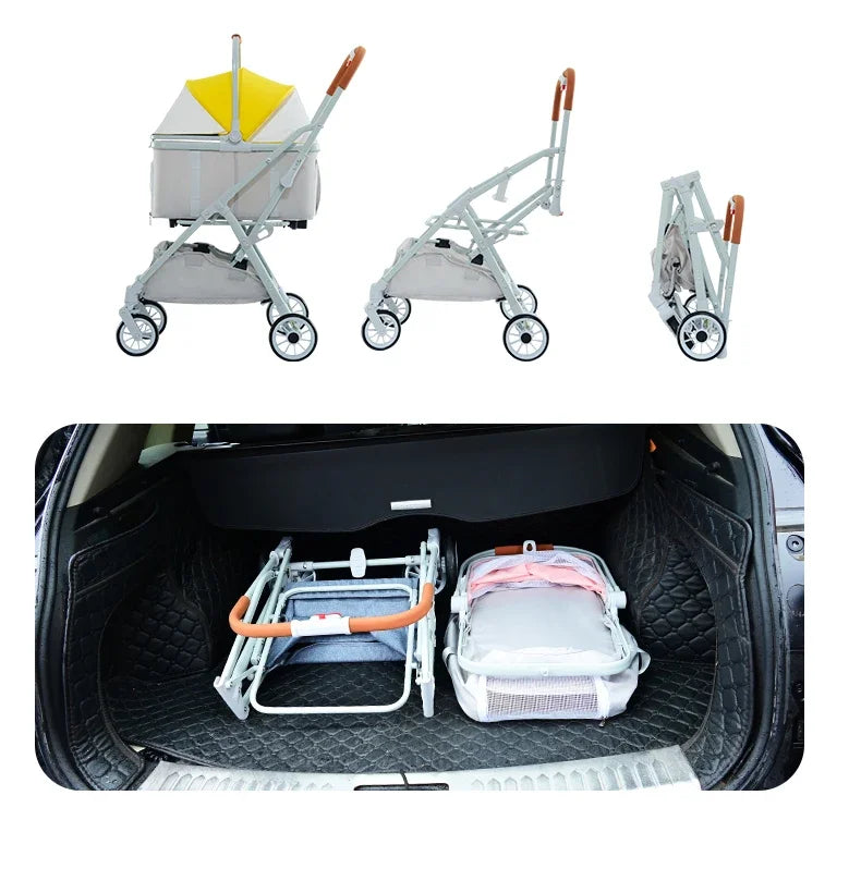 Factory Detachable cat dog Stroller Travel Carrier Bike Trailer Cat Dog Easy Walk Folding luxurious Pet stroller