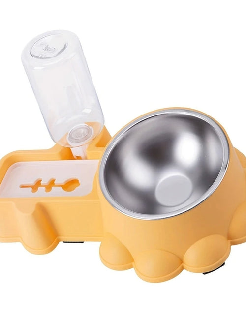 Load image into Gallery viewer, SZWA Dog Feeding Double Bowl Elevated Cats Bowl Bowl for Cats Dog with Automatic Water Bottle Pet Dry Watering Supply
