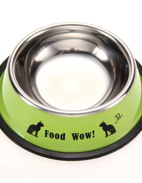 Load image into Gallery viewer, Stainless Steel Cartoon Pet Dog Food Water Bowl Dog Cat Anti-skid Feeding Watering Bowl 11cm Diameter Pet Feeder
