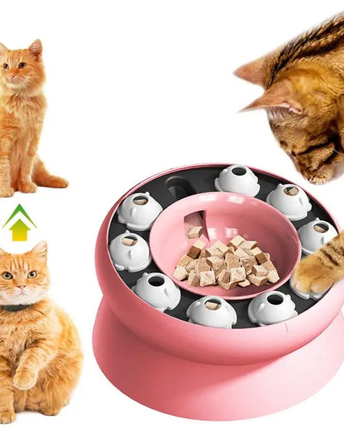 Load image into Gallery viewer, Slow Feeder Cat Bowl Elevated And Titled Cat Puzzle Feeder Bowl Healthy Eating Diet Pet Bowl Interactive Toy For Cats Food
