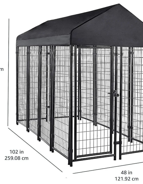 Load image into Gallery viewer, Dog Large Black Pet Welded Rectangular Outdoor Wire Crate Kennel for Cat House for Dogs 102 X 48 X 72 Inches Freight Free Home
