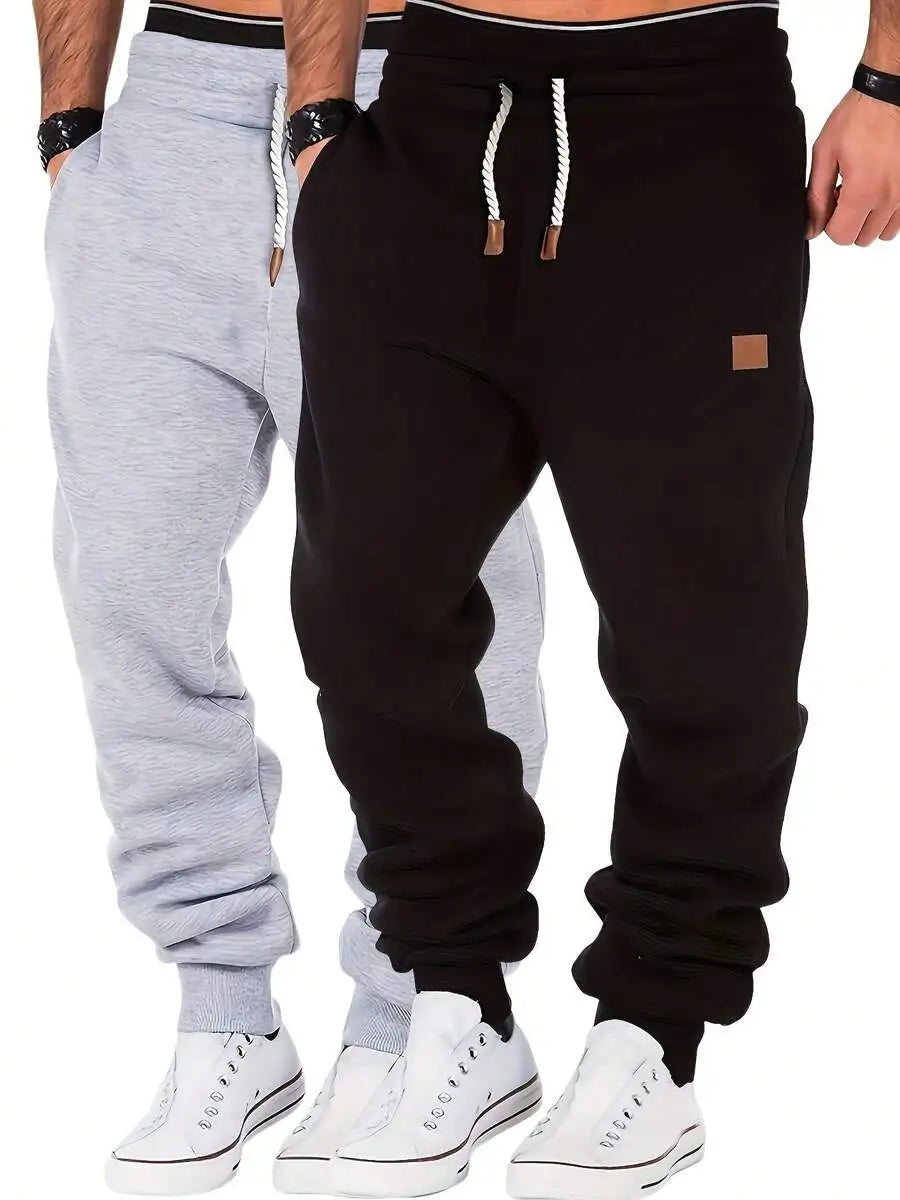 2pcs Men's Fashion -Lined Jogger Pants