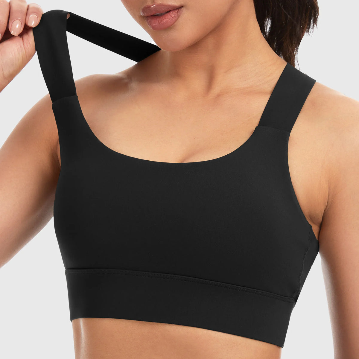 THE GYM PEOPLE Women’s V Cross Back Sports Bras Padded Stretchy Square Neck Running Workout Yoga Crop Tops