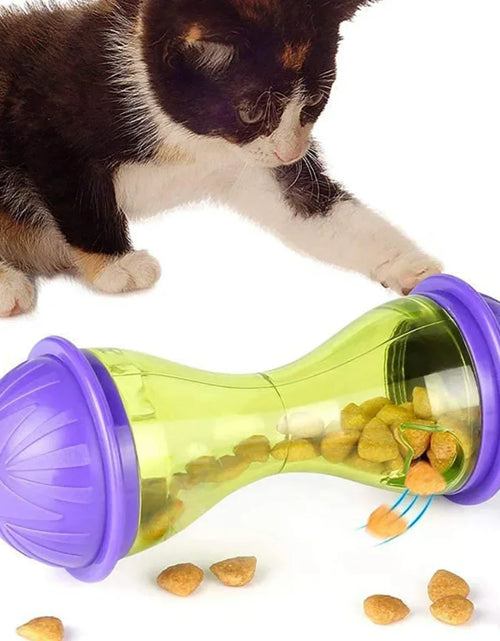 Load image into Gallery viewer, Cat Toy Interactive Dogs Cats Mice Food Tumbler Kitten Toys Food Feeder Puppy Leak Food Dispenser Puzzle Cat Slow Treat Ball Toy
