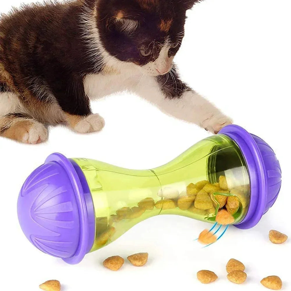 Cat Toy Interactive Dogs Cats Mice Food Tumbler Kitten Toys Food Feeder Puppy Leak Food Dispenser Puzzle Cat Slow Treat Ball Toy