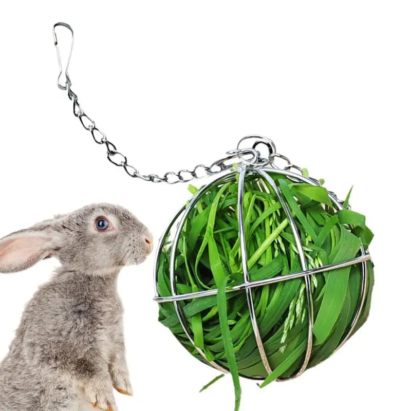 Hay Feeder Ball Stainless Steel Bunny Grass Sphere Play Chew Toy Grass Rack Ball, Pet Supplies For Bunny Hamster Chinchilla