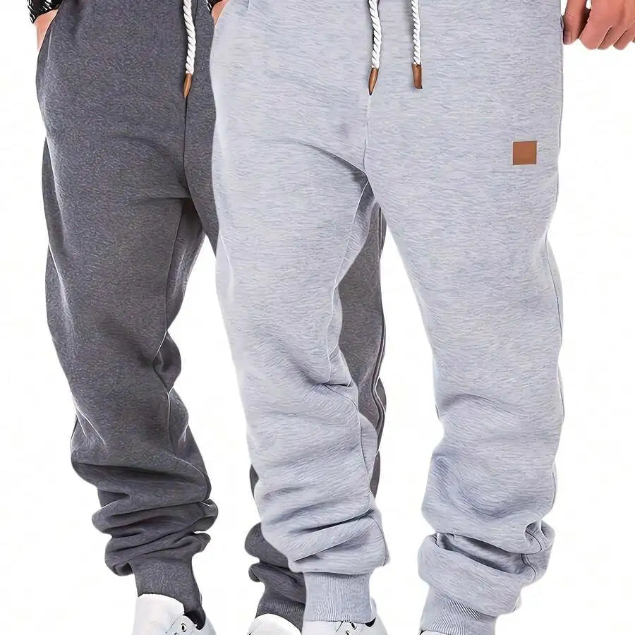 2pcs Men's Fashion -Lined Jogger Pants