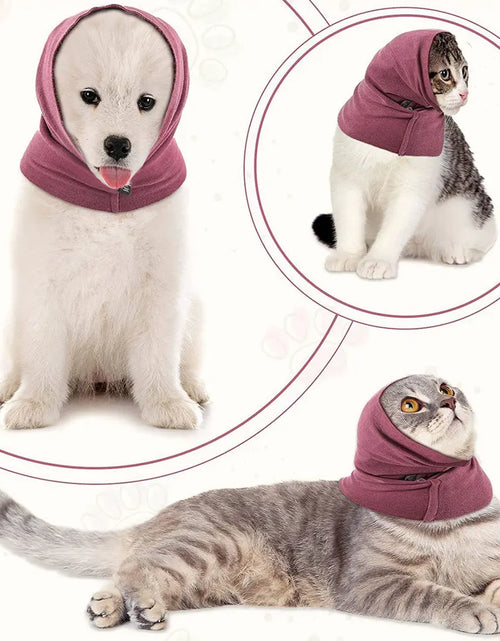 Load image into Gallery viewer, Dog Pet Ears Cover Calming Headscarf Bathing Grooming Helper Anti-shock Noise-proof Earmuffs Turban Head Wrap Decompress Tool
